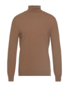 Grey Daniele Alessandrini Turtlenecks In Camel