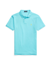 Polo Ralph Lauren Custom Slim Fit Mesh Polo Shirt Man Polo Shirt Turquoise Size Xl Cotton In Blue