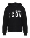 Dsquared2 Icon Logo Black Sweatshirt With Classic Hood In Black