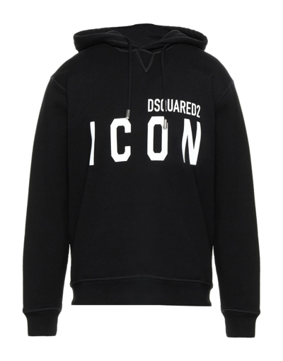 DSQUARED2 DSQUARED2 MAN SWEATSHIRT BLACK SIZE M COTTON, ELASTANE