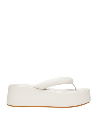 8 By Yoox Toe Strap Sandals In White