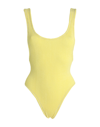 Reina Olga Yellow Scrunch Ruby One-piece Swimsuit In Yellow