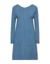 Cashmere Company Short Dresses In Slate Blue