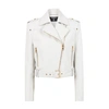 BALMAIN CROPPED LEATHER BIKER JACKET