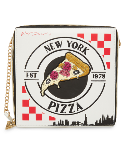 BETSEY JOHNSON PIZZA BOX CROSSBODY BAG 