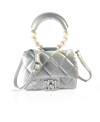 Badgley Mischka Women's Mini Flap Quilted Handbag In Metallic Gray