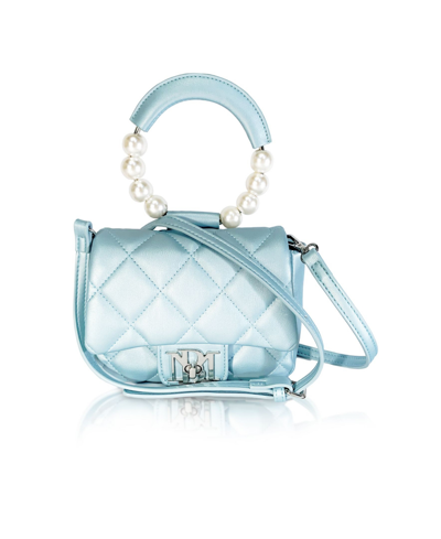 Badgley Mischka Women's Mini Flap Quilted Handbag In Metallic Blue