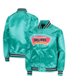 MITCHELL & NESS BIG BOYS MITCHELL & NESS TEAL SAN ANTONIO SPURS HARDWOOD CLASSICS SATIN RAGLAN FULL-SNAP JACKET