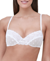Skarlett Blue Dnu Women's Dare Fully Adjustable Comfortable Everyday Demi T Shirt Bra With Dotted Stretch Lace And In Nylon