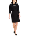 Tahari Asl Beaded Dress Suit In Black