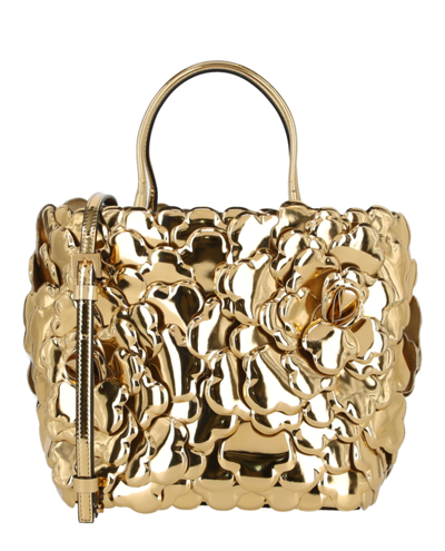 Valentino Garavani Small Rose Edition Atelier Tote Bag In Gold