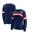Fanatics Branded Navy Washington Wizards Block Party Chest Logo Striped Long Sleeve T-shirt In Navy