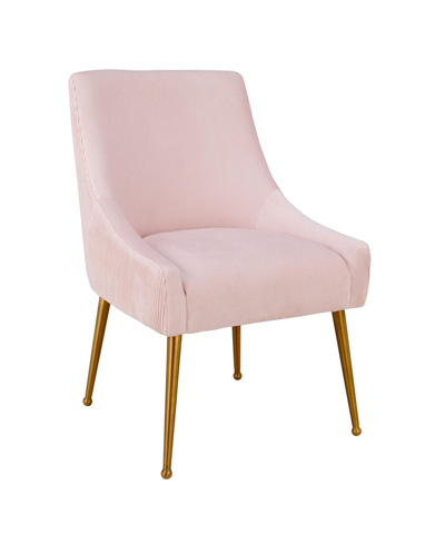Tov Furniture Beatrix Pleated Velvet Side Chair In Blush