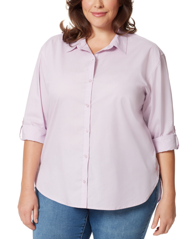 Gloria Vanderbilt Plus Size Amanda Shirt In Lavender Kiss