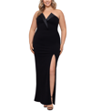 BETSY & ADAM PLUS SIZE STRAPLESS GOWN