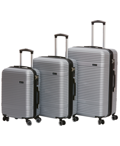 Mancini Perth Collection Lightweight Spinner Luggage Set, 3 Piece In Gray