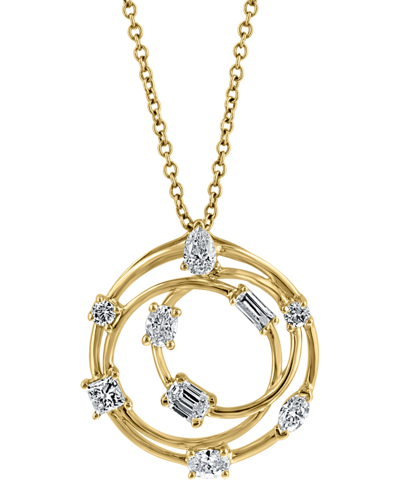Effy Collection Effy Diamond Multi-cut Multi-circle 18" Pendant Necklace (5/8 Ct. T.w.) In 14k Gold In Yellow Gold