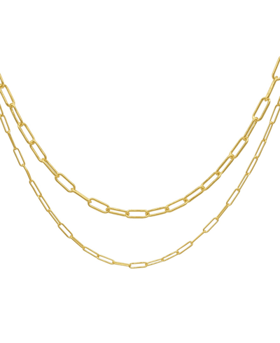 Adornia Paper Clip Chain Set In Yellow