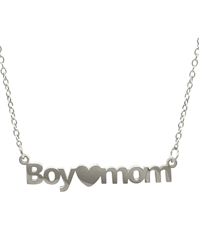 Adornia Stainless Steel Boy Mama Heart Script Necklace In Silver