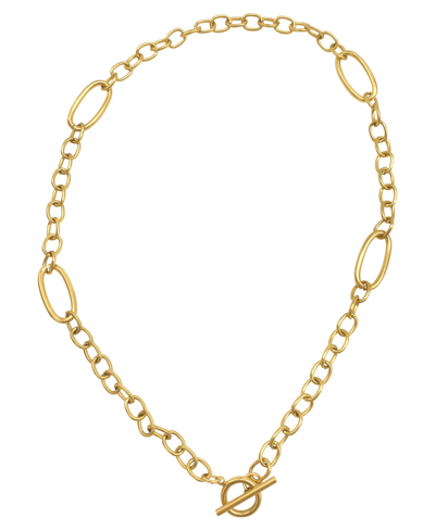 Adornia 14k Plated Mixed Link Necklace In Yellow