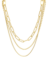 Adornia 14k Plated Mixed Chain Necklace Set In Yellow