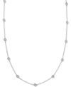 Effy Collection Effy Diamond Bezel 18" Statement Necklace (1/4 Ct. T.w.) In Sterling Silver In Sterling Silver