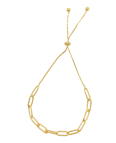 Adornia Paper Clip Chain Bolo Bracelet In Gold
