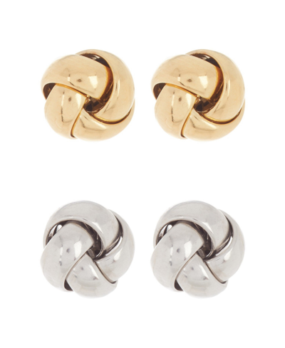 Adornia Knot Stud Earring Set In Gold