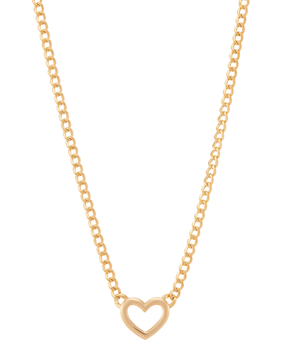 Macy's Open Heart Pendant Necklace In 10k Gold, 16" + 2" Extender