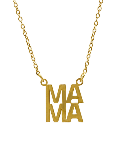 Adornia 14k Yellow Gold Vermeil Block Mama Script Necklace
