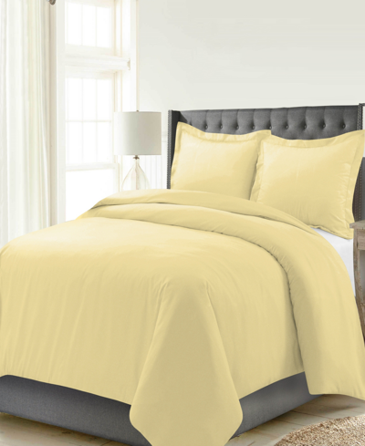 Celeste Home Luxury Weight Solid Cotton Flannel Duvet Cover Set, King/california King In Butter