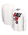 NIKE MEN'S NIKE WHITE OHIO STATE BUCKEYES BALL IN BENCH LONG SLEEVE T-SHIRT