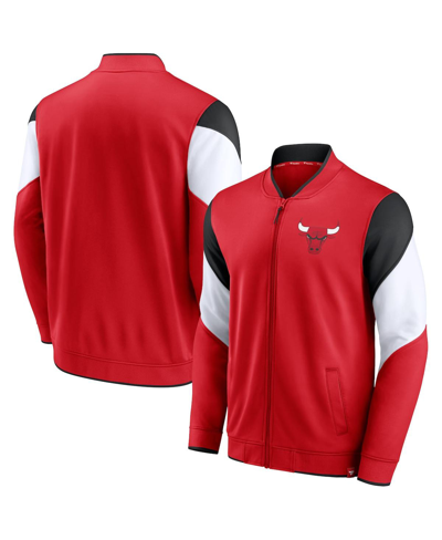 Fanatics Men's  Branded Red And Black Chicago Bulls League Best Performance Full-zip Jacket In Red,black