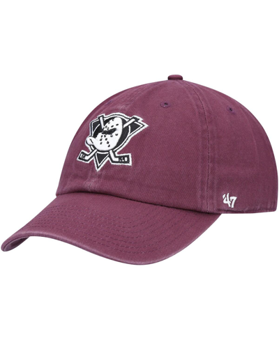 47 Brand Men's '47 Purple Anaheim Ducks Alternate Logo Clean Up Adjustable Hat