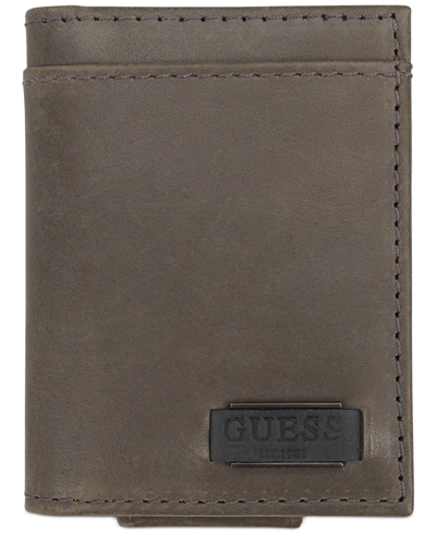 Guess Men's Antoli Rfid Slim Duofold Wallet With Magnetic Money Clip In Grey