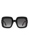 Isabel Marant 49mm Square Sunglasses In Black / Grey Shaded