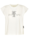 Palm Angels Off-white Cotton Tank-top In White
