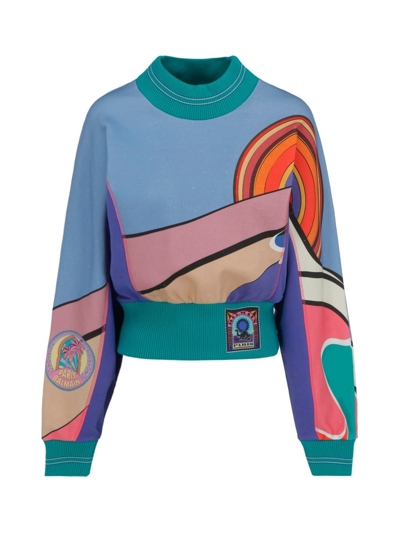 Balmain Geometric-print Sweatshirt In Multicolor