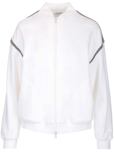 Brunello Cucinelli Women's White Other Materials Sweatshirt