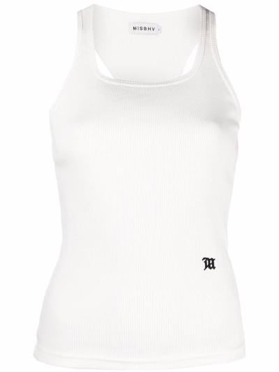 Misbhv Embroidered Logo Tank Top In Weiss