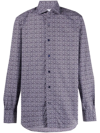 Mazzarelli Micro Floral-print Shirt In Violett