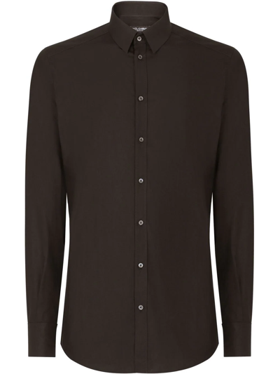 Dolce & Gabbana Slim-cut Shirt In Black