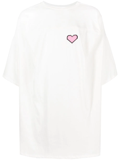 Natasha Zinko Pixel Heart T-shirt In White