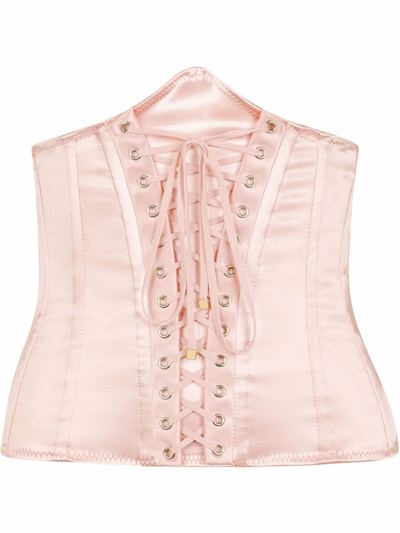 Dolce & Gabbana Lace-up Corset In Pink