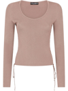 DOLCE & GABBANA LACE-UP RIBBED JUMPER