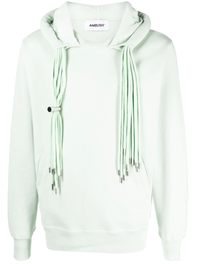 Ambush Multi-cord Regular-fit Cotton-jersey Hoody In Green