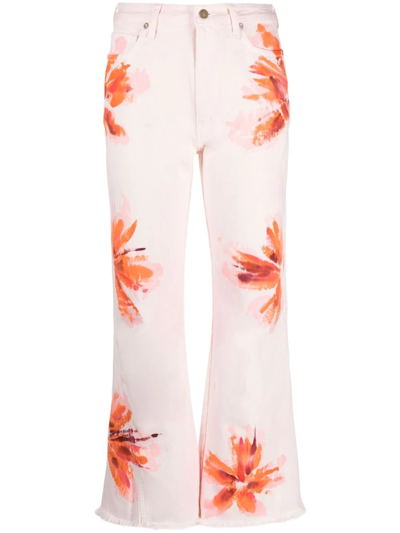 Alanui Desert Island Flared Jeans In Pink