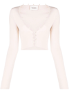 Nanushka Button-fastening Long-sleeve Cardigan In Neutrals
