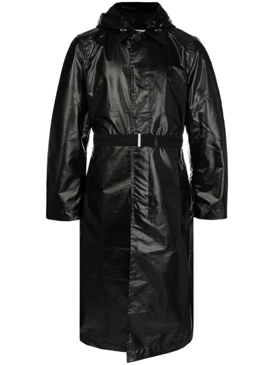 Alyx Pvc Scout Jacket Black Patent Jacket With Shearling Hood - Pvc Scout Jacket