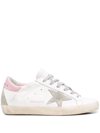 Golden Goose Super-star Used-effect Leather Sneakers With Suede Profiles In White